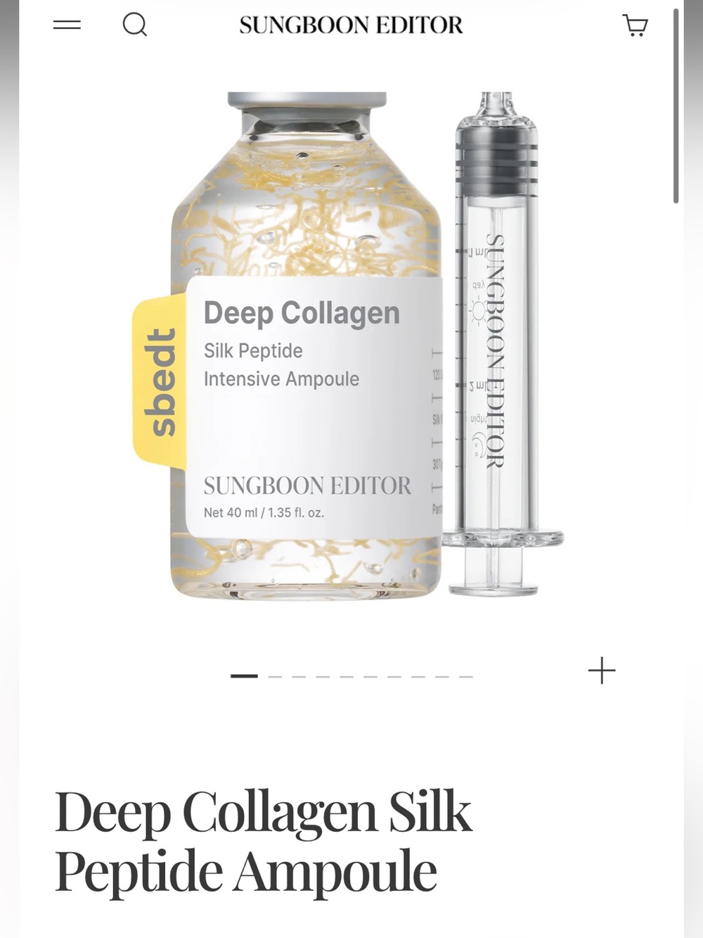 Sungboon Editor Deep Collagen Silk Peptide Ampoule